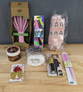lot 160 image: Hair Care Supplies and Accessories WET Brush, Absolute Color, Pomade, Ribbon, Etc. - Brand New