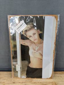 lot 163 image: Miley Cyrus 8 x 12 Metal Sign - Brand New