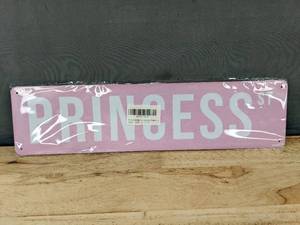 lot 166 image: Princess St. Metal Sign, Pink, 4 x 15.75 Inch - Brand New