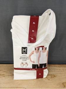 lot 204 image: Members Mark 2-Pack Seamless Reversible Cami, White Womens XL - Brand New