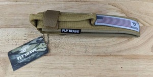 lot 127E image: Flybrave Tactical Dog Collar, Khaki, Medium - Brand New