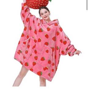 lot 84E image: Aemicion Oversized Blanket Hoodie Sherpa Strawberry Adult Fit - Brand New