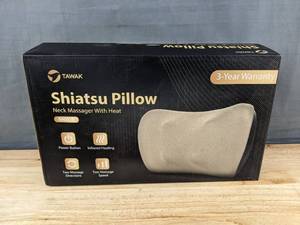 lot 224 image: Tawak Shiatsu Pillow Neck Massager with Heat - Brand New