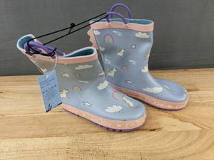 lot 106E image: Meahyn Toddler Unicorn Waterproof Rain Boots Size 13 - Brand New