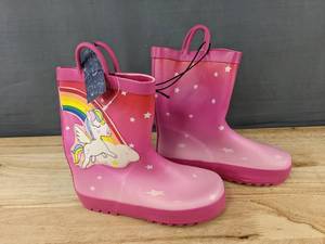 lot 233 image: Meahyn Toddler Waterproof Unicorn Rain Boots Size 13 - Brand New