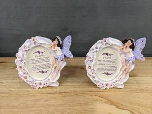 lot 254 image: 2 Lavender Fairy Friendship Picture Frames - Brand New