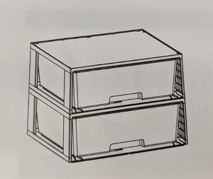 lot 255 image: Vtopmart Stackable Storage Drawers, Clear Plastic - Brand New