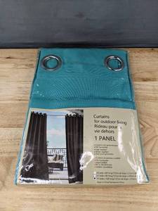 lot 277 image: Teal Outdoor Curtain Panel, 54 x 108 - Brand New