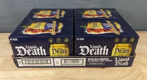 lot 21E image: 24 Liquid Death Dead Billionaire Tea Lemonade 12oz Cans - Brand New