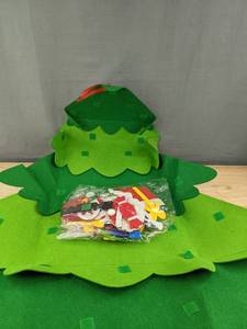 lot 290 image: DIY Felt Christmas Tree Kit with Velcro Decorations and Lights, 42 in Tall - Brand New