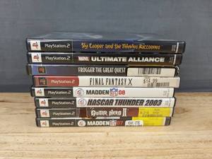 lot 24E image: 8 PlayStation 2 Games - NASCAR, Madden, Marvel, Guitar Hero C