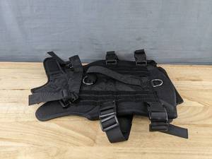 lot 351 image: Black Dog Harness with Metal D-Rings, Size Large