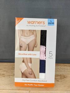 lot 363 image: Warners Womens Underwear Microfiber Lace Large 1214, 4 Pairs Assorted Colors - New