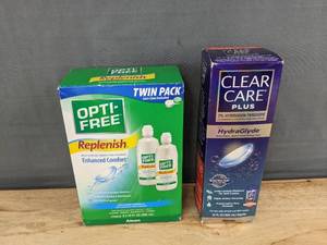 lot 391 image: Opti-Free Replenish Twin Pack and Clear Care Plus Solutions - Brand New