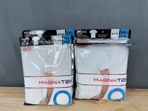 lot 62A image: 4 MagnaTek Mens Crew Neck T-Shirts White XXL - Brand New