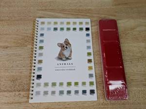 lot 418 image: Animals Watercolor Workbook Set with Paints and Brush - Brand New P