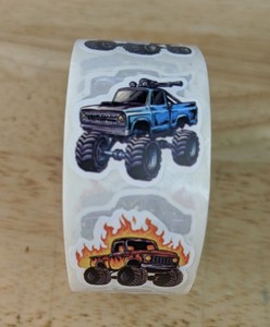 lot 423 image: Brand New Roll of 500 Monster Truck Stickers P