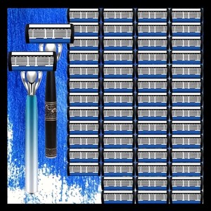 lot 31A image: Brand New Mens Shaving Kit - 54 Razor Cartridges and 2 Handles