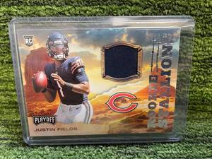 lot 40 image: 2021 Playoff Justin Fields Rookie Stallions Jersey Relic