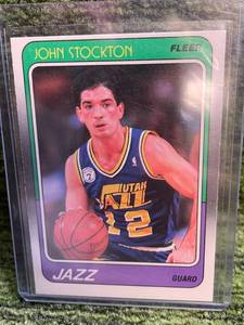 lot 222 image: 1998 Fleer John Stockton Rookie