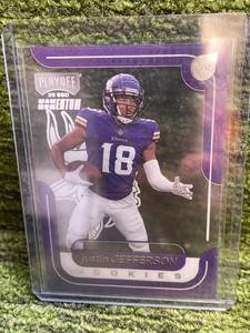 lot 195 image: 2020 Panini Chronicles Playoffs Justin Jefferson Acetate Rookie Card