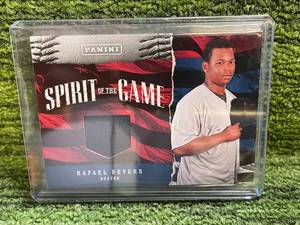 lot 91 image: 2017 Panini Rafael Devers Spirit of the Game Jersey Relic