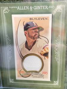lot 87 image: 2023 Allen & Ginter Bert Blyleven Mini-Framed Jersey Relic Card