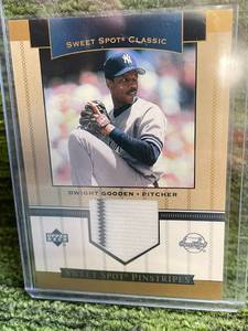 lot 124 image: 2003 Upper Deck Sweet Spot Pinstripes Jersey Relic Dwight Gooden