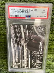 lot 32 image: 2024 Topps Black & White Jasson Dominguez PSA 9 Rookie