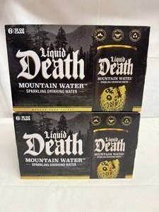 lot 258 image: 2x 6pk Liquid Death Water-Sparkling Mountain Water
