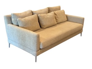 lot 8 image: LL - Contemporary Neutral Upholstered Sofa
