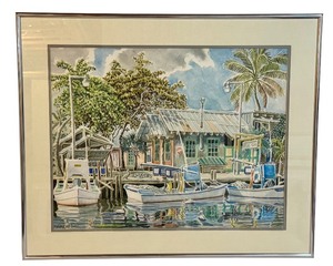 lot 11A image: LLSTR - Paul Arsenault Signed Framed Original Watercolor Coastal Scene