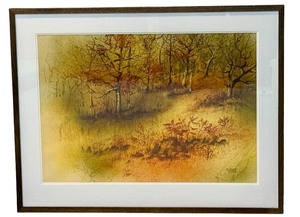 lot 15A image: LLSTR - Framed Gerald Korte Original Watercolor Landscape