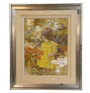 lot 22A image: LLSTR - Grandmas Garden Framed Oil Painting by Harrison Rucker