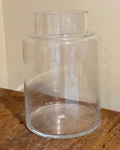 lot 24 image: Crate & Barrel Boris Glass Hurricane Terrarium