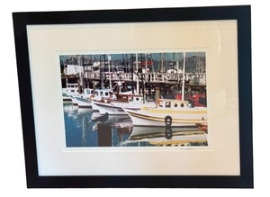 lot 28A image: LLBR - Professionally Framed David Matthew Photographic Print - Boats at Harbor