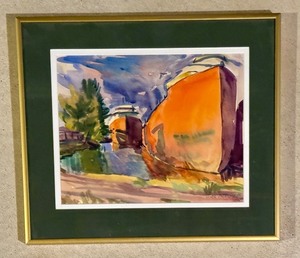 lot 29A image: LLSTR - Framed Original Watercolor by Bela Petheo, 1975