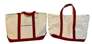 lot 32 image: Set of 2 Vintage Canvas Tote Bags Including Williams Sonoma