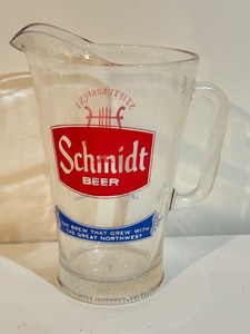 lot 33 image: LLSTR - Vintage Schmidt Beer Stiftungsfest Glass Pitcher