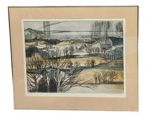 lot 36A image: LLBR - Battle Lake by Bill Ellington Signed Limited Edition Block Print
