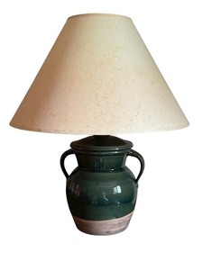 lot 45L image: LLBR - Ceramic Table Lamp with Dual Handles and Shade