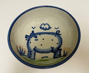 lot 47H image: PTRY - M.A. Hadley Pottery Bowl Country Pig