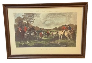 lot 50A image: LLSTR - Herrings Fox-Hunting Scenes The Meet Framed Vintage Print