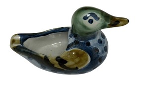 lot 53H image: PTRY - M.A. Hadley Pottery Duck Figurine 6 Inch Hand-Painted Stoneware