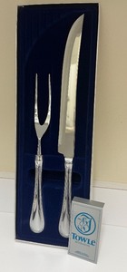 lot 68B image: PTRY - Towle Silversmiths 2-Piece Carving Set with Storage Box