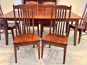 DR - Handcrafted Amish Mission Dining Table by Noah Bontrager with 8 Chairs
