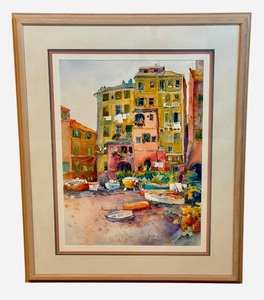 lot 12 image: MBR - Original Framed Rose Edin Watercolor