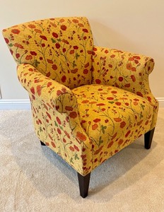 lot 63F image: LR - Macys Modern Concepts Accent Chair with Floral Upholstery