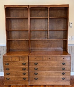 lot 73 image: K - Ethan Allen Early American Maple and Birch Hutch and Dresser Set