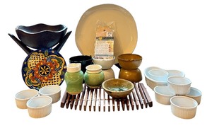 lot 78 image: K - Kitchenware Collection with Gnocchi Maker, Ramekins, Hearth and Hand Platter, and More